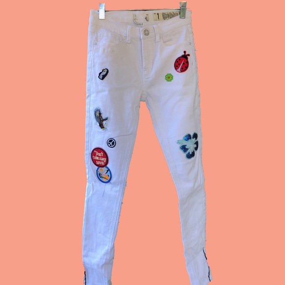 Denim - Women’s jeggings with patches, warm once, size 1